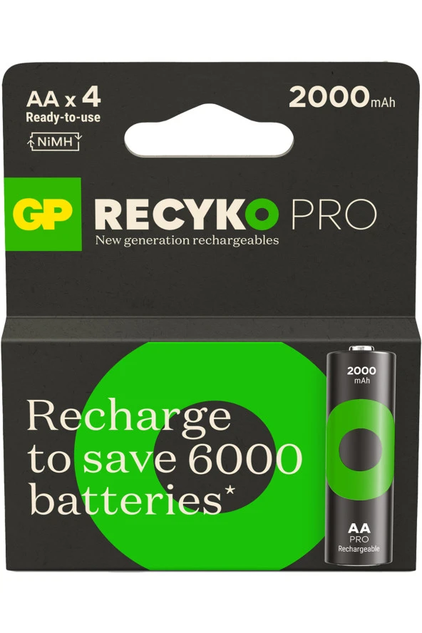 ReCyko Pro AA Kalem Ni-Mh Şarjlı Pil, 1.2 Volt, 4lü Kart