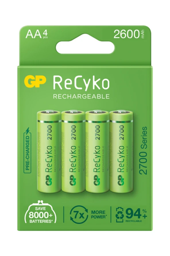 Recyko 2700 Serisi Aa Kalem 8li Şarj Edilebilir Pil - 2