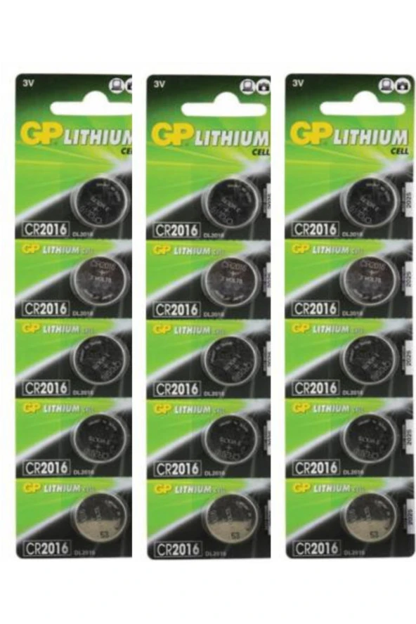 15 Adet 3 Volt Cr2016 Lityum Düğme Para Pil(dl2016 Bios-kepenk-kumanda-hesap Makinesi Lithum Pili