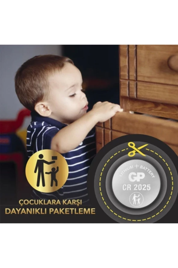 Gp Tekli Cr2025 3v Lityum Düğme Pil (GPCR2025-U1) - 4