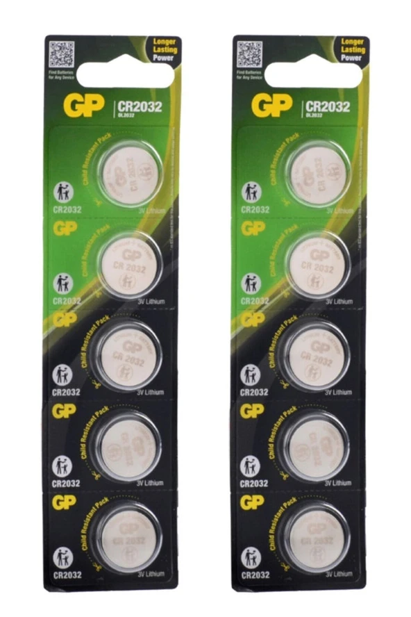 2032 10 Adet 3 Volt Cr2032 Lityum Düğme Para Pil