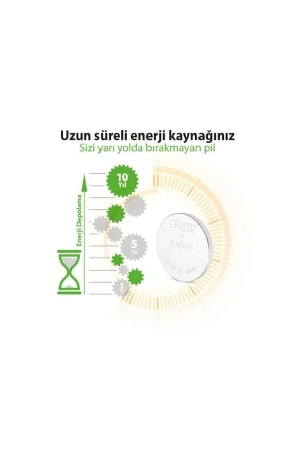 Batteries CR2032 Lityum Düğme Pil, 3 Volt, 5Li Kart - 3