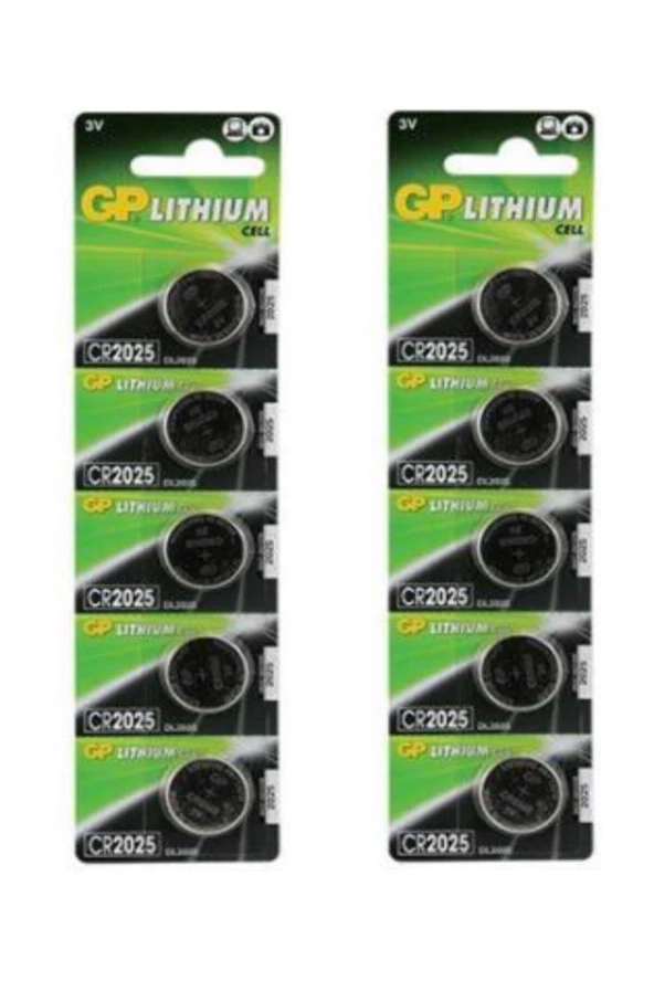 10 Adet 3 Volt Cr2025 Lityum Düğme Para Pil(DL2025 BİOS-HAFIZA-OYUNCAK LİTHUM PİLİ)