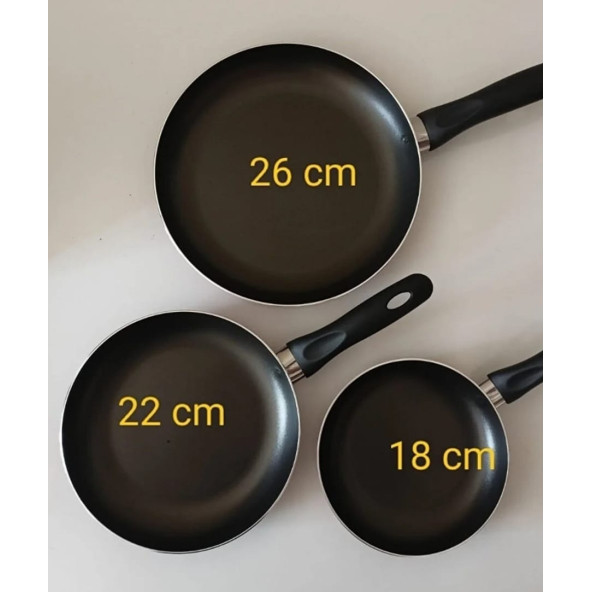 Mehtap 3lü Granit Tava Seti 18-22-26cm - 2