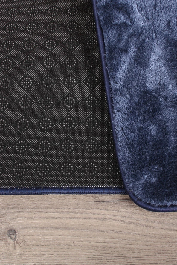 Relax Lacivert 80x150 + 50x80 cm Büyük Ebat 2li Banyo Halısı Paspası Seti Kaymaz Klozet Takımı - 4