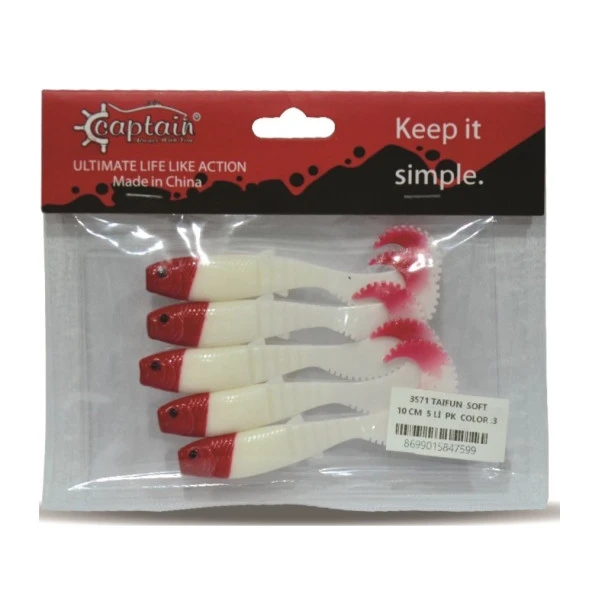 Captain 3571 Taifun Soft 10cm 5gr Silikon Yem No:3 (5li Paket)