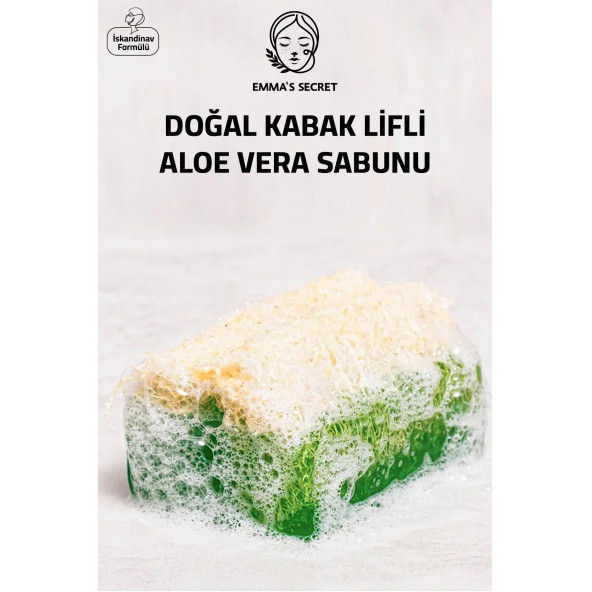 EMMAS SECRET Doğal Kabak Lifli Aloe Vera Sabunu - İskandinav formülü 125 gr - 3