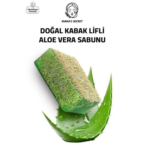 EMMAS SECRET Doğal Kabak Lifli Aloe Vera Sabunu - İskandinav formülü 125 gr - 6