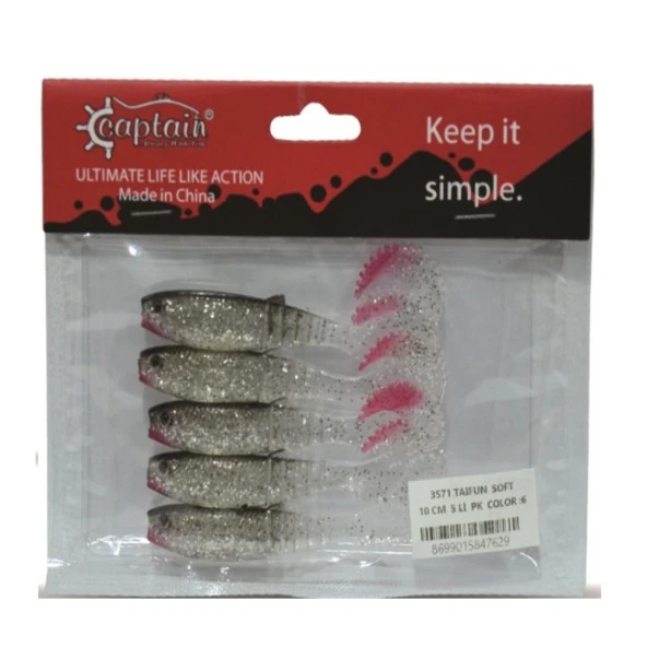 Captain 3571 Taifun Soft 10cm 5gr Silikon Yem No:6 (5li Paket)