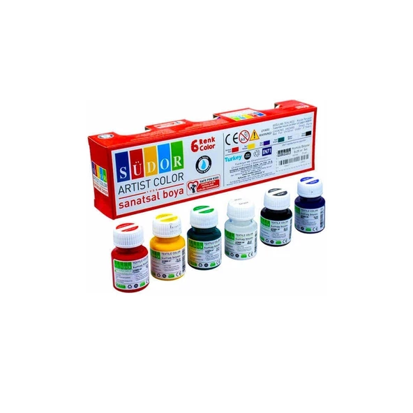Südor Kumaş Boyası 25 ml 6'lı Takım SANATSAL BOYA SETİ