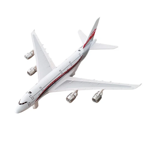 Çek Bırak Işıklı Sesli Yolcu Uçağı 18 Cm - SY8022 - Beyaz