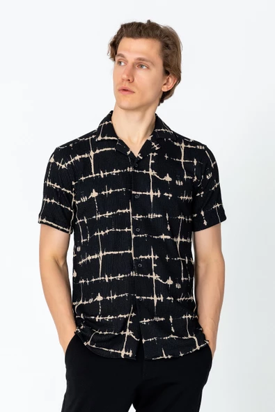 Erkek Regular Fit Desenli Yazlık Rahat Gömlek - 2