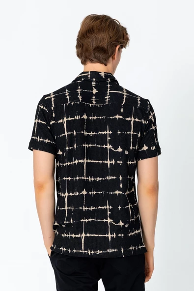 Erkek Regular Fit Desenli Yazlık Rahat Gömlek - 4