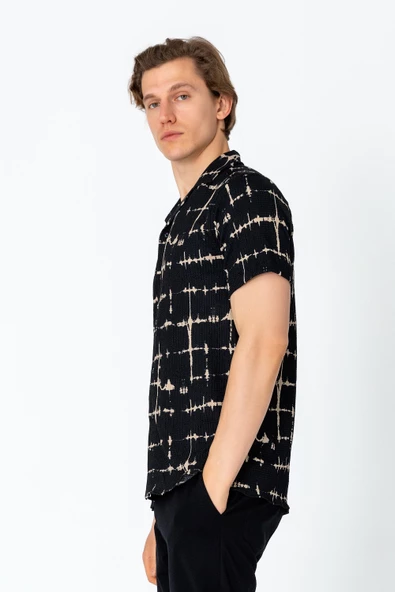 Erkek Regular Fit Desenli Yazlık Rahat Gömlek - 3