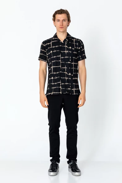 Erkek Regular Fit Desenli Yazlık Rahat Gömlek - 6