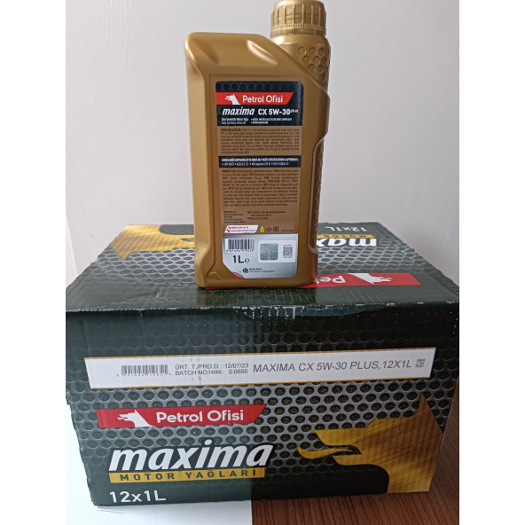 Petrol Ofisi CX 5W-30 1 lt x 12 adet (koli) 2025 üretim - 2