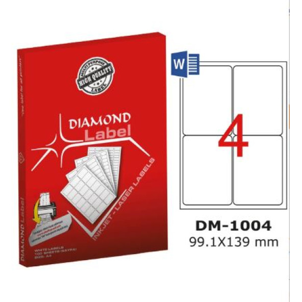 Diamond Dijital Diamond Label Lazer Etiketi 99,1x139mm 100 Sayfa
