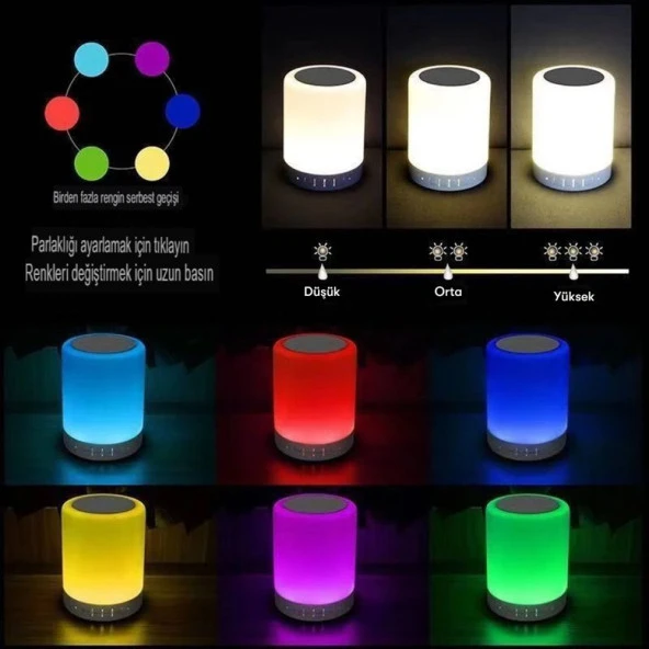 Newface CL-671 Şarjlı Dokunmatik Rgb Led Gece Lambalı Bluetooth Hoparlör - 2
