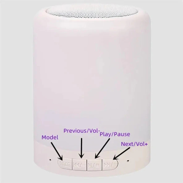 Newface CL-671 Şarjlı Dokunmatik Rgb Led Gece Lambalı Bluetooth Hoparlör - 4