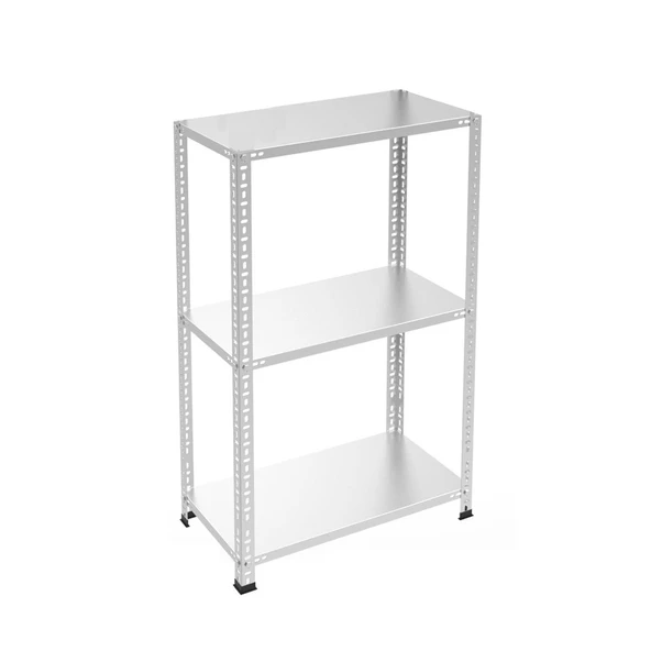 3 Katlı Galvaniz Çelik Raf - Depo, Arşiv, Kiler, Dosya, Market Rafı  43x60 cm 200 cm 1.50 mm ürün görseli