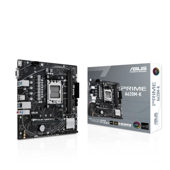ASUS PRIME A620M-K AMD A620 AM5 DDR5 6400MHz USB3.2 mATX Anakart