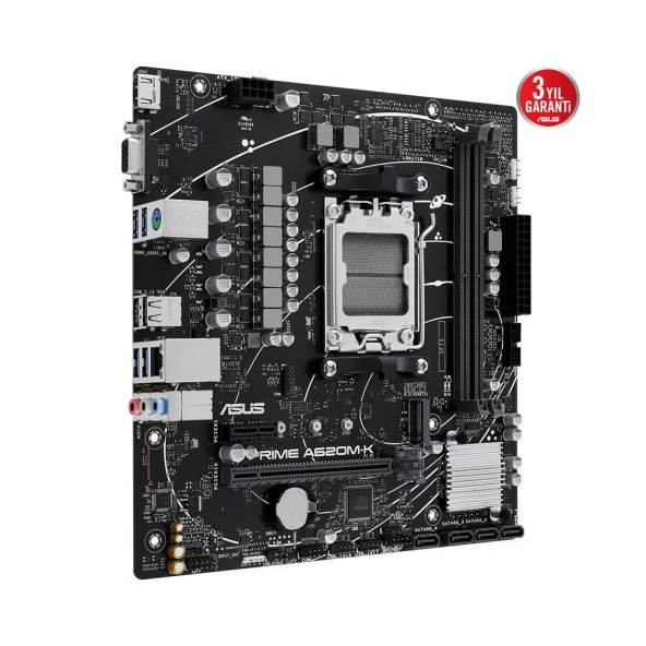 ASUS PRIME A620M-K AMD A620 AM5 DDR5 6400MHz USB3.2 mATX Anakart - 8