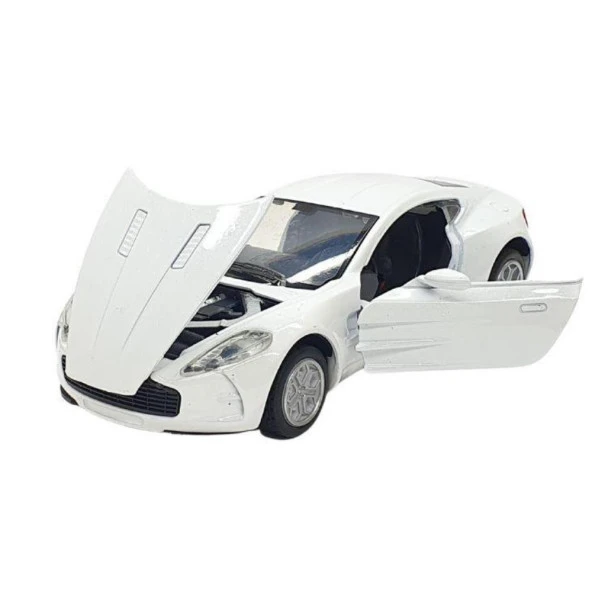 Aston Martin - Çek Bırak Spor Araba Işıklı Sesli  - XL80138-28L - Beyaz - 3