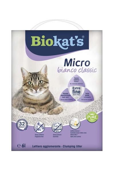 Biokats Kedi Kumu Micro Bianco Classic 6lt