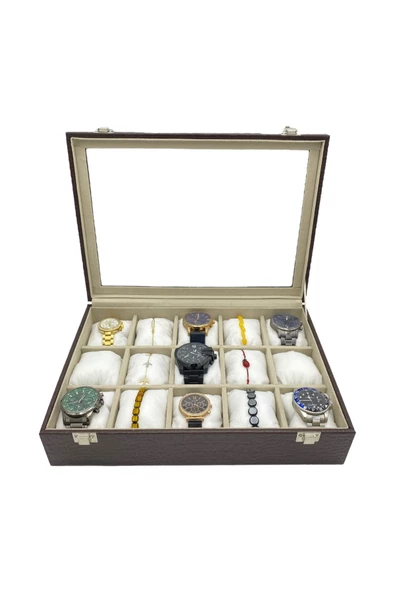 Saat Kutusu15 li Kroko Kahve - Resim 2