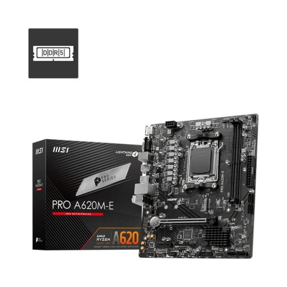 MSI PRO A620M-E AMD A620 AM5 DDR5 6000MHz mATX Anakart