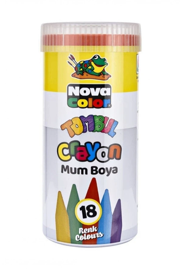 Nova Color Tombul Mum Boya 18 Renk Metal Tüp