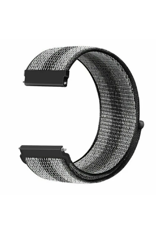 Amazfit Gts A1914 Için Dokuma Kordon Siyah Çizgili