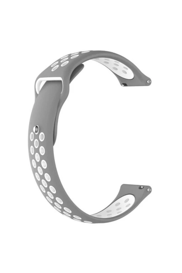 Amazfit Gts A1914 Için Delikli Spor Silikon Kordon Gri Beyaz ürün görseli