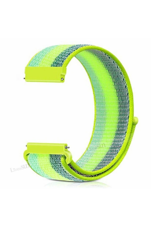 Amazfit Gts A1914 Için Dokuma Kordon Yeşil Çizgili