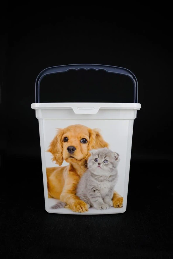 Digithome Kedi ve Köpek Maması Saklama Kabı Düzenleyici 6 Lt Beyaz Desen-4 – ÇAN 2354 C320.037