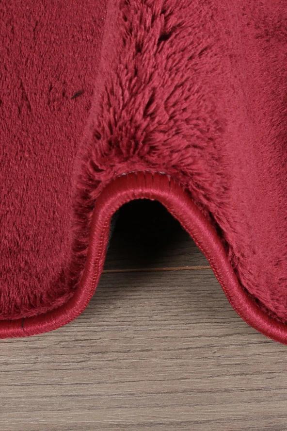 Relax Mürdüm 60x100 + 50x60 cm 2li Köşeli Ponpon Saçaklı Banyo Halısı Paspası Seti Kaymaz Tabanlı - 3