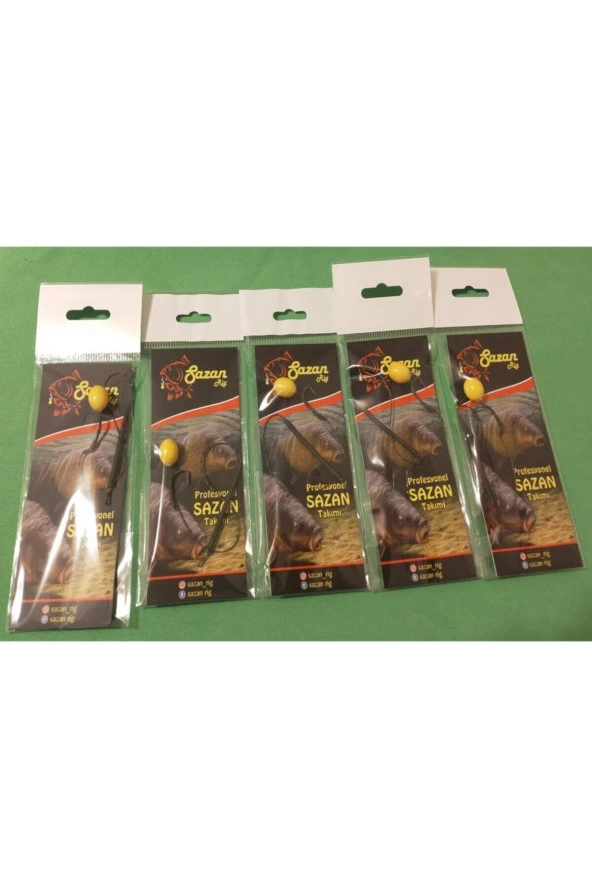 Batan Sarı Oval Boncuklu Hazır Rig Takımı (5 Li Set) - 3