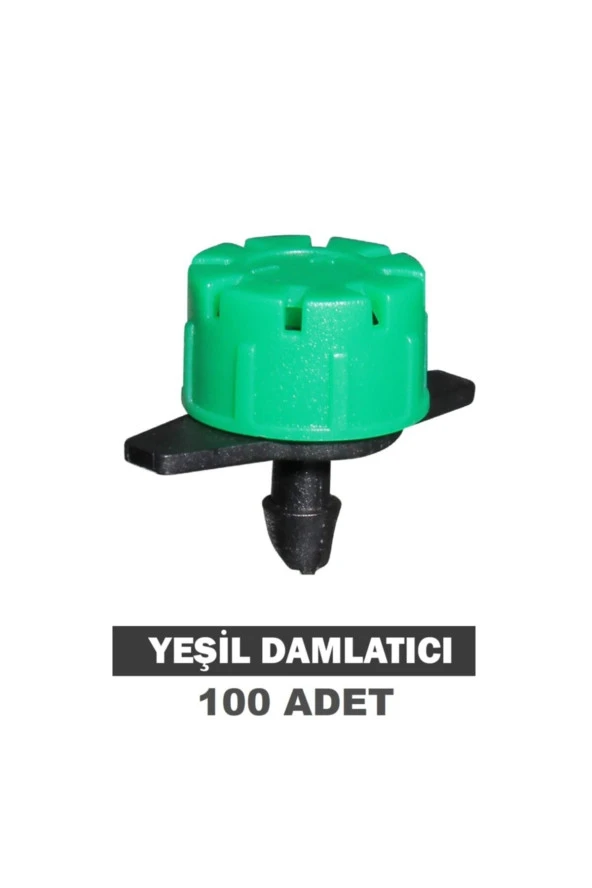 Damlama Yeşil Debi Ayarlı Damlatıcı 16mm (100 Adet)