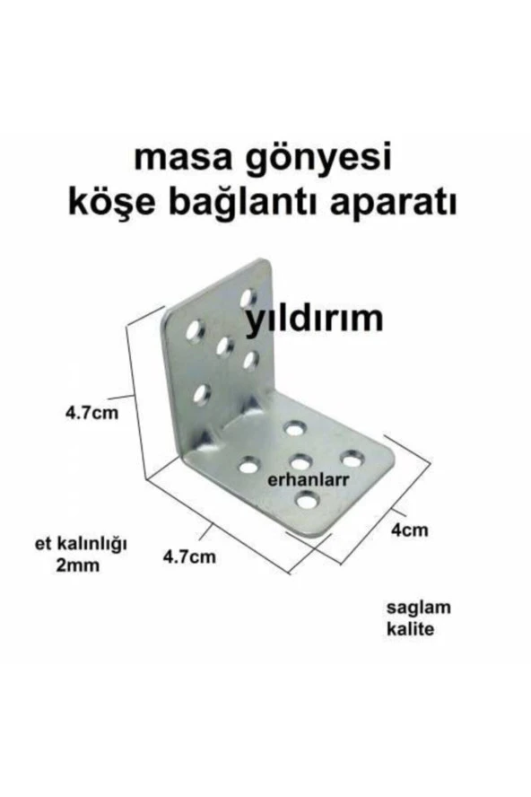 Köşe Bağlantı Aparatı L Köşebent Masa Gönyesi 10 Adet - 2