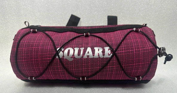 SQUARE S-795 Gidon yatay Silindir çanta - PEMBE SİYAH