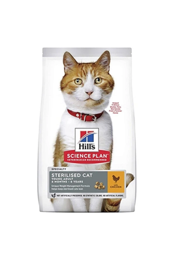 Hills Cat Sterilised Kısır Tavuklu Kedi Maması 3 kg