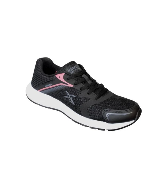 KİNETİX Kadın Siyah Beyaz Comfort Taban Bağcıklı Günlük Koşu Spor Ayakkabı - Resim 2