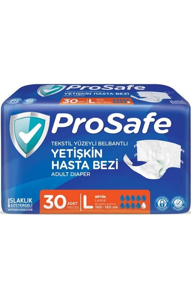 Prosafe Belbantlı Büyük Boy (L) Hasta Bezi 30'lu