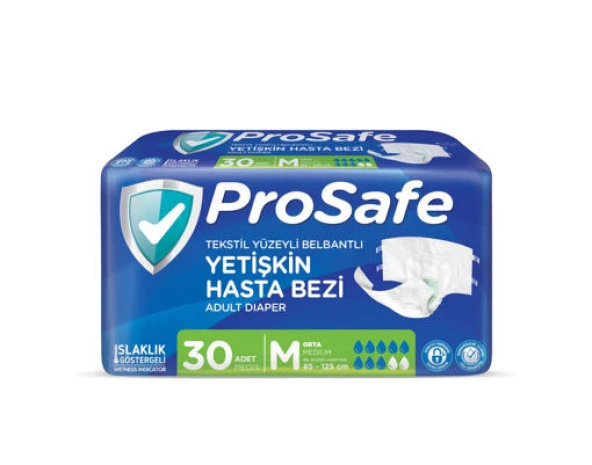 Prosafe Belbantlı Orta Boy (M) Hasta Bezi 30'lu