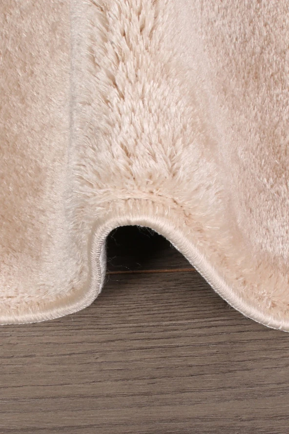 Relax Vizon 60x100 + 50x60 cm 2li Köşeli Ponpon Saçaklı Banyo Halısı Paspası Seti Kaymaz Tabanlı - 3