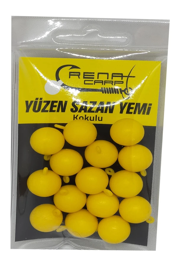 Yüzen Kulplu Kokulu Sarı Top Sazan Yemi 14 Mm (15 ADET)