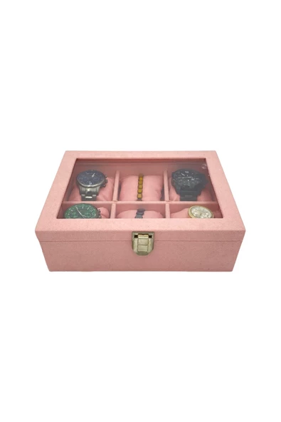 Saat Kutusu 6 Lı Pembe Süet Spesiyal - 3