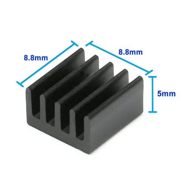 8.8mm x 8.8cm x 5mm Alüminyum Metal Soğutucu Blok Radyatör Amfi Led Entegre Transistor Vga Ram