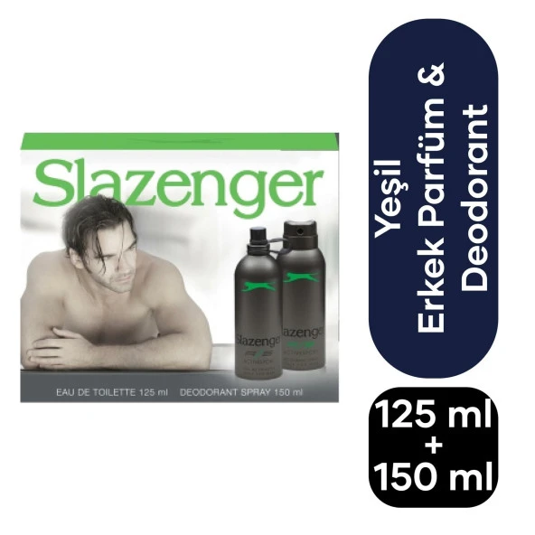 Slazenger Parfüm Yeşil 125 ml. + Deodorant Yeşil 150 ml. 8690587201109