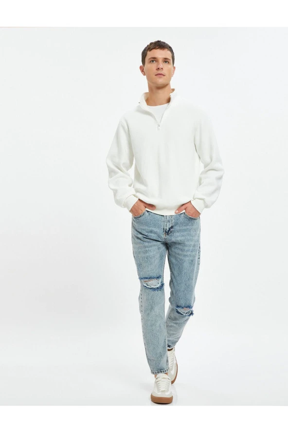 Erkek Açik Indigo Jeans - 7